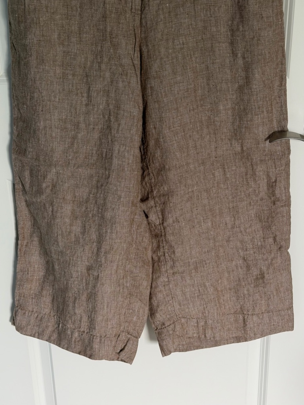 J. Jill Women's Taupe Linen Elastic Waist Wide-Leg Pants Size Large 54822 - Picture 4 of 10